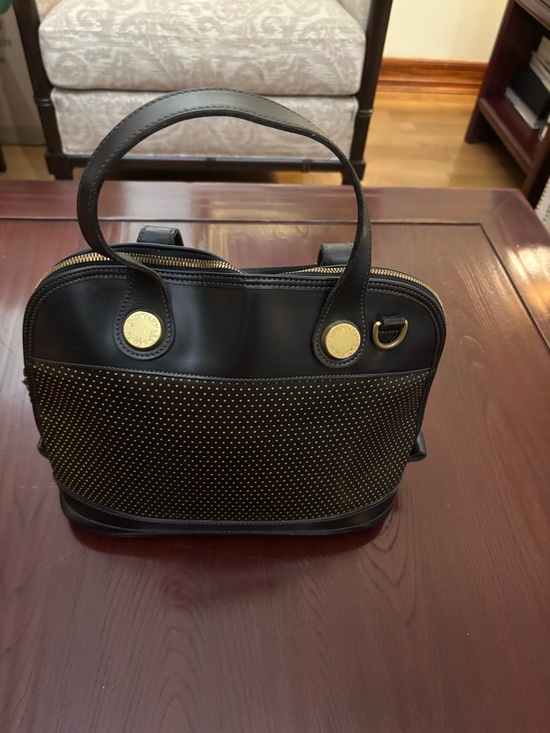 Handbags - Vintage Perforated "Cabriolet" Leather Dome Satche